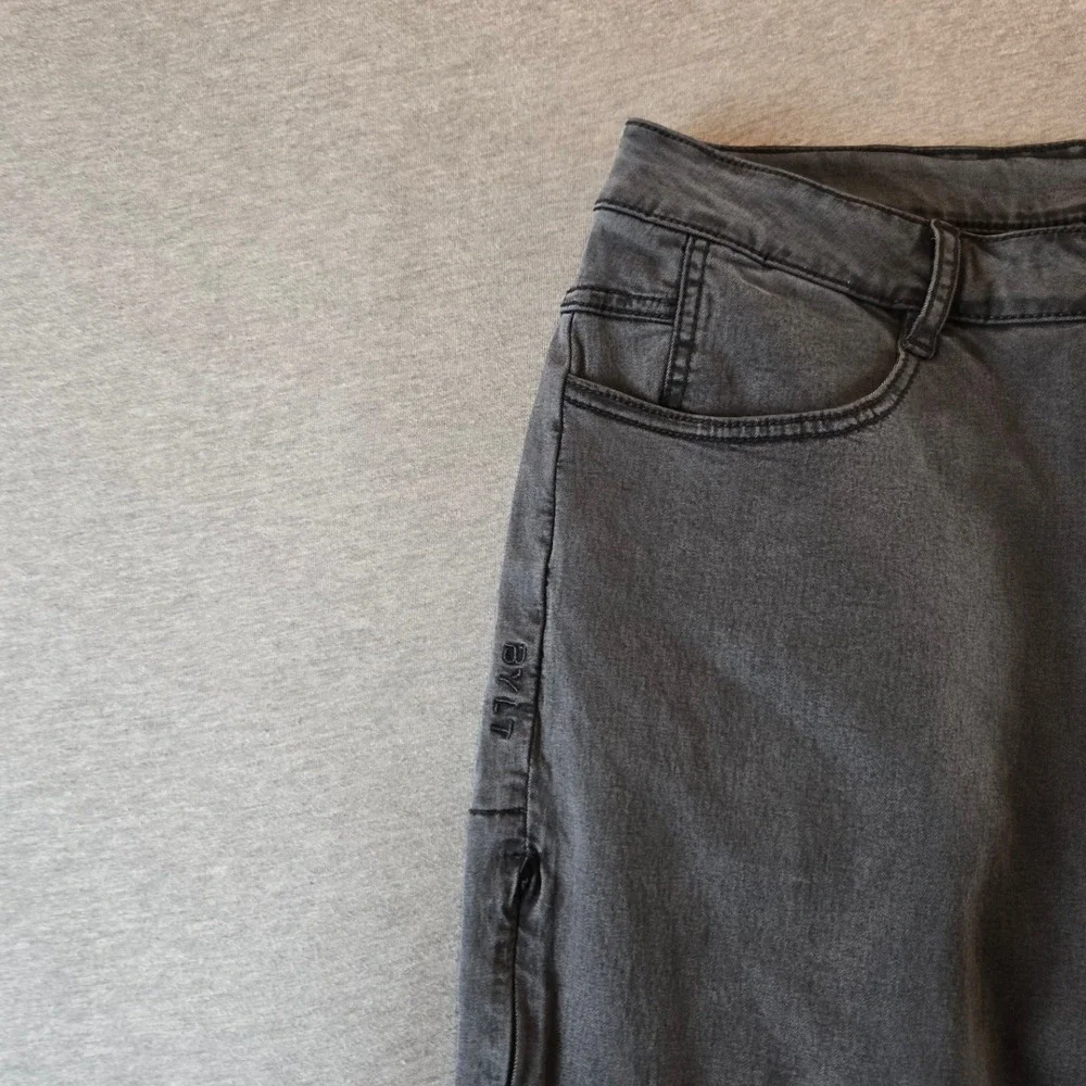 BYLT Coolflex Denim Jogger Mens Size L Washed Charcoal Stretch Tapered NEW!